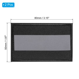 PATIKIL Reflective Patch 2x3", 2 Pcs Hook and Loop Fastener Safety Appliques for Night Sportsperson Worker Hiker, Black