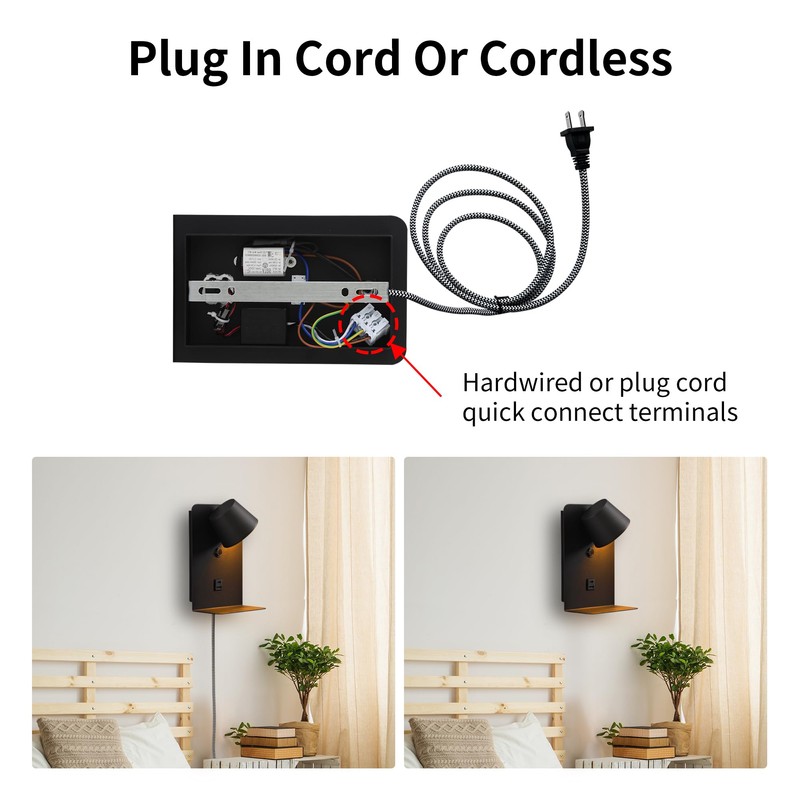 DEC LUCE DECOLUCE LIGHTING Modern LED Plug in Wall Sconce,
