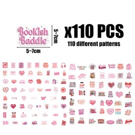 110 Pink Stickers, Scrapbooking Stickers, Pink Stickers for Reading, Pink Stickers for Water Bottles, Decorative Stickers