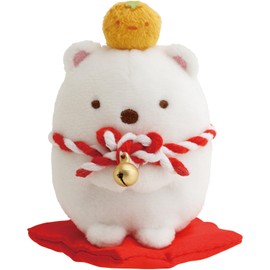 Sumikko Gurashi "2025 is the Year of the Mikkou! New Year" Tenori Plush Shirokuma (Kagami Mochi)