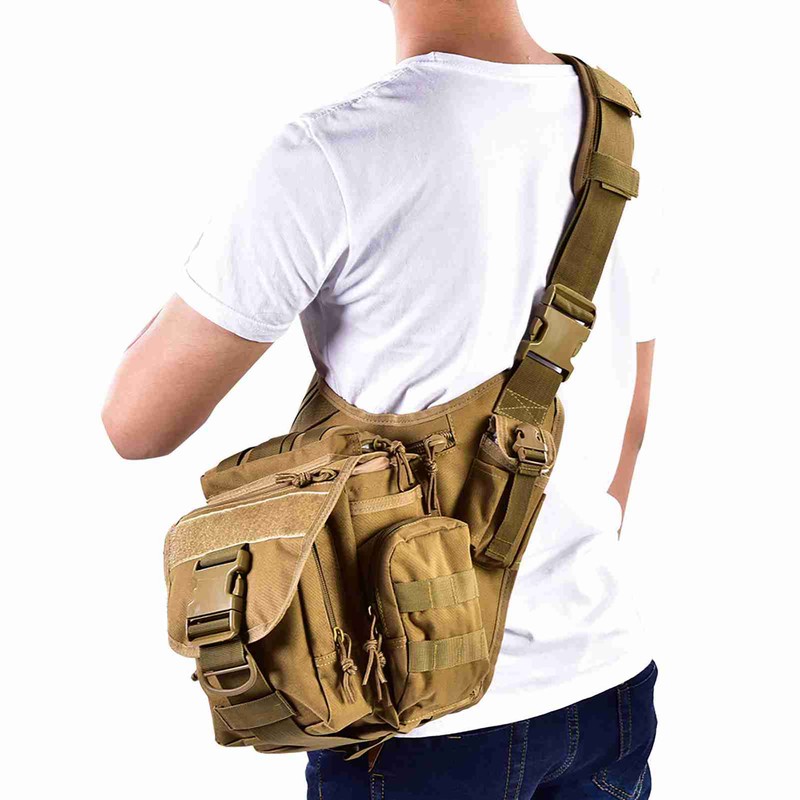 Durable Men Military Chest Shoulder Bag Pack for Travel Hiking
