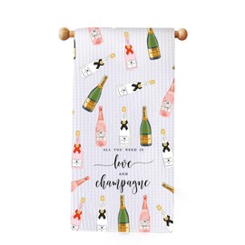 MYSOMY Champagne Kitchen Towel Dish Towel Champagne Lover Gift Home Champagne Bar Decor Towel Funny Alcohol Gift (Champagne Towel)
