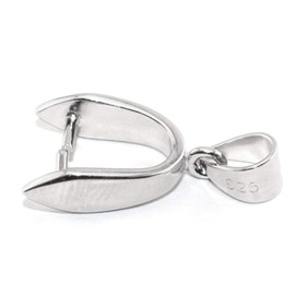 Heyous 2pcs 925 Sterling Silver Pendant Accessories Jade Pendant Buckle Pinch Clasp for Necklace DIY Jewelry Craft Making 14mm