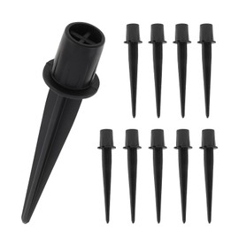 RTNLIT Metal Solar Light Stakes Replacement, Outdoor Ground Spikes for Garden Landscape Yard Pathway Patio Lamp Pole, 0.75 * 5.3 inch (Pack of 10, Black)