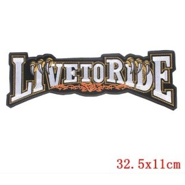unbranded NEW LIVE TO RIDE Large Biker Back patch Quality Iron/Sew on logo motorcycle B008