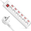 deleyCON 6-Way Power Strip Individually Switchable 1.4 m Cable (6