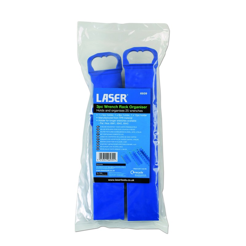 Laser 6939 Stubby Spanner Organiser Set 3pc