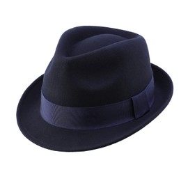 Home Prefer - Sombrero de fieltro de lana para hombre, Azul marino, 7.125