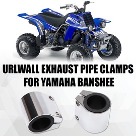 URLWALL 1'' Butt Joint Exhaust Sleeve Clamp Band, 2pcs High Temp Exhaust Narrow Band Muffler Seal Clamp For Yamaha Banshee 1987-2006 Exhaust Pipes Muffler Ends And Exhaust System Connection