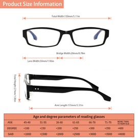 JOSCHOO 6 Pack Computer Reading Glasses for Women and Men with Comfortable Spring Hinges for Men and Womens Readers (6 Mix Clour-3, 0.00, multiplier_x)