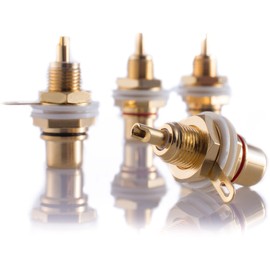 8 x Hifi Lab RCA Installation Socket 24 K Gold-Plated RCA Audio High-End Connector Plug Jack RCA Connector Pack of 8
