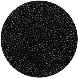 Yholin 10000pcs Black 2mm Round Glass Seed Beads for DIY Craft Projects - Bracelets, Necklace, Jewelry Making - Includes Tweezers
