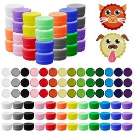 200 PCS Bottle Caps, Plastic & Metal Mixed Color Bottle Caps DIY Craft Environmental Protection Bottle Caps for Kids Handmade Decorative
