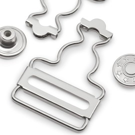 Dritz 7-65 Overall Buckles with No-Sew Buttons for 1-Inch, Nickle 2-Count - 23924