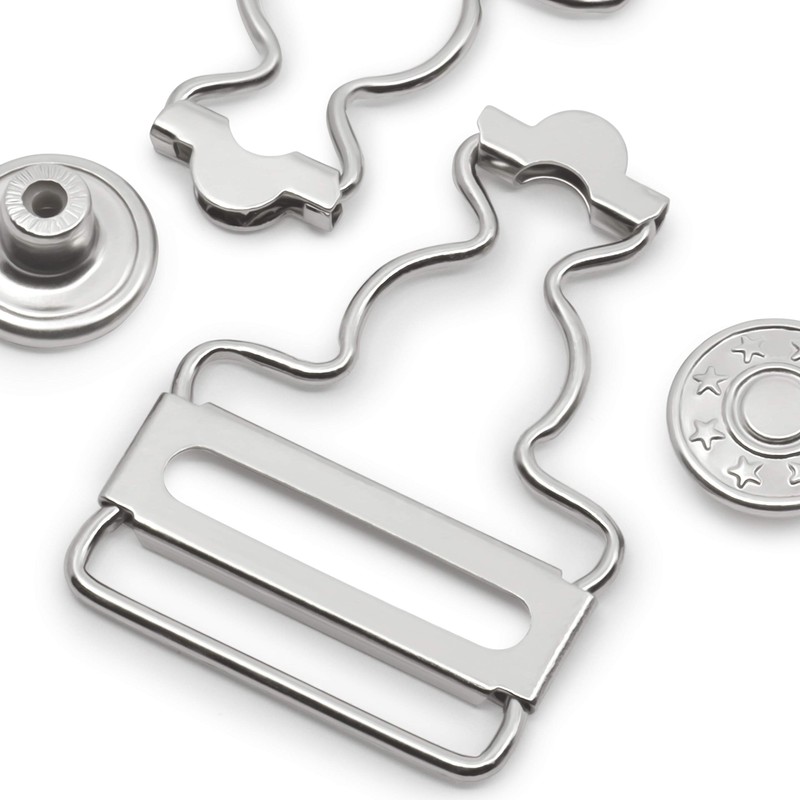 Dritz 7-65 Overall Buckles with No-Sew Buttons for 1-Inch, Nickle
