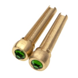 8Pcs Yootones Guitar Bridge Pins Solid Brass String Pegs End Pins with Crystal Head Compatible with Folk Acoustic Guitar Music Instrument Parts (Green)