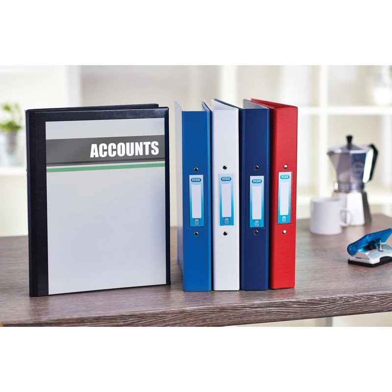 Elba A4 4 O-Ring Binder, 25mm capacity, 30mm spine, Presentation