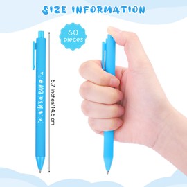 Aodaer 60 Pieces It's a Boy Baby Shower Ballpoint Pens Retractable Gel Pen with Soft Grip Baby Shower Pens for Boy Comfortable Black Ink Pen for Baby Shower Favors Party Guests Gifts