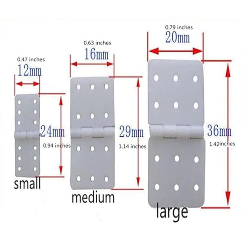 Nylon Hinge, 3 Sizes Mixed with 15 Pieces, Suitable for