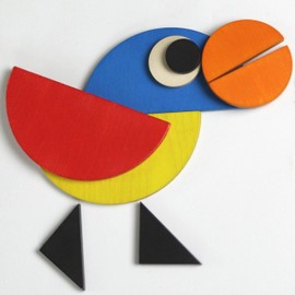 Igroteco® Shape Pattern Wooden Blocks for Children from 3 Years 30 Piece Simulator for Brain Fingers and Children's Imagination Colourful Patterned Wooden Mosaic Development of Motor Skills