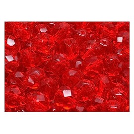 100 x Fire Polished Faceted Glass Beads Round 8 mm Ruby Czech Glass (Fire Polished Beads)