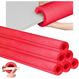 Hanaive 6 Pcs 40 x 4.1 Inch Jumbo Pool Noodles Foam Pre Slit Clamp Foam Protection Insulation Foam Tubes for Padding Large Foam Tube for Swimming Floating Craft Projects Padding Bumper(Red)