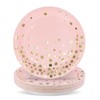 ZVK Paper Plates Set Pink Gold 23 cm Dessert Plates