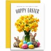 All the Family Easter Greeting Card with Bunnies and Daffodils,