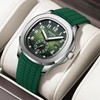 NIBOSI Mens Watches Analog Military Watch with Calendar Green Silicone