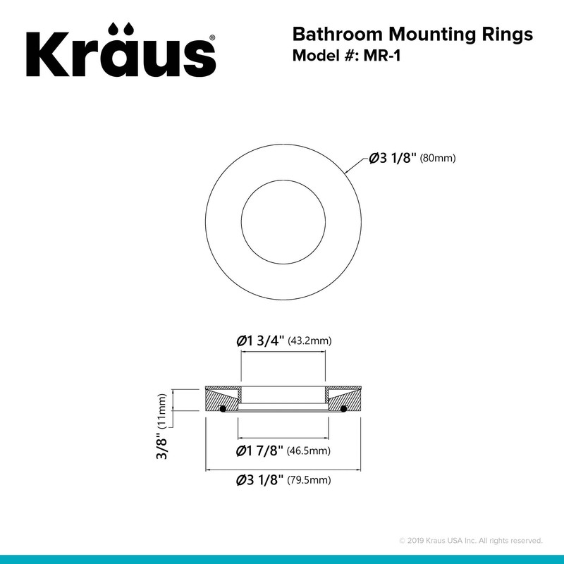 KRAUS Mounting Ring in Chrome