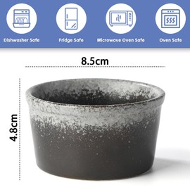 Ramekins 4 oz Ramekins Set of 6 Ceramic Ramekin Oven Safe Dipping Bowls Small Ceramic Bowls for Baking, Souffle, Ice Cream (Set of 6 color)