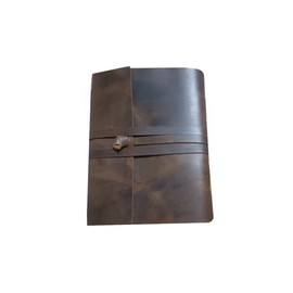 Vera Tucci 6x8 Leather Journal for Writing 6"x 8", Genuine Leather Bound Journal for Men Women, 200 Plain Pages Leather Notebook for Traveling (Brown)