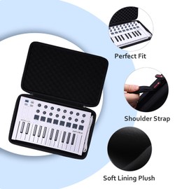 XANAD Hard Case for Arturia MiniLab 3/MkII 25/ Universal MIDI Controller(Black)