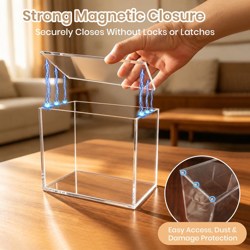 Acrylic PKMN ETB Protector Case, 5mm Thick Clear Magnetic Display