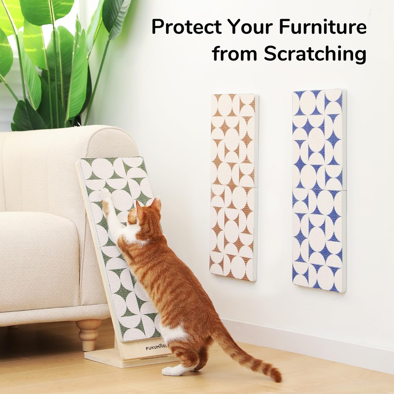 FUKUMARU 3PCS Cat Scratcher, 23.6 Inch Extra Long Cardboard Cat