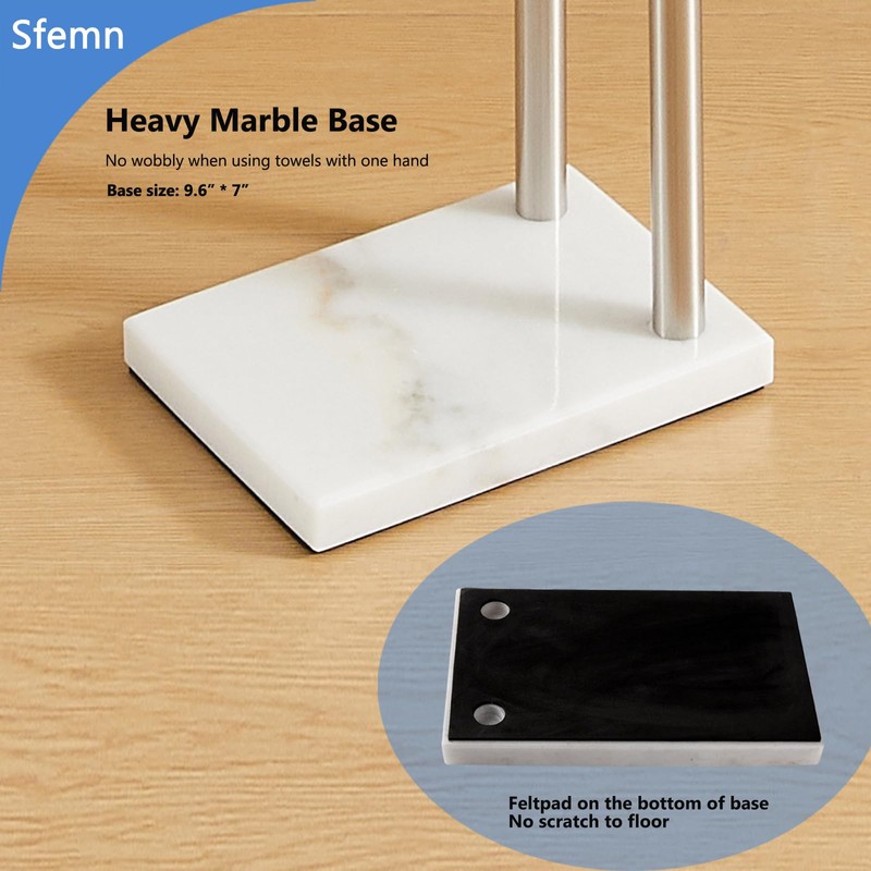 Towel Rack with Weighted Marble Base, Practical Tray at The