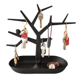 OULIGET Tabletop Key Holder Stand Tree Key Rack,Stand Jewelry Display Necklace Ring Earring Holder Rack,Jewelry Organizer Tray Home Decor for Home Entryway