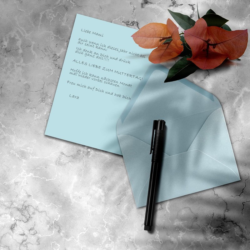 50x stationery sets DIN A5 with C6 envelopes - light