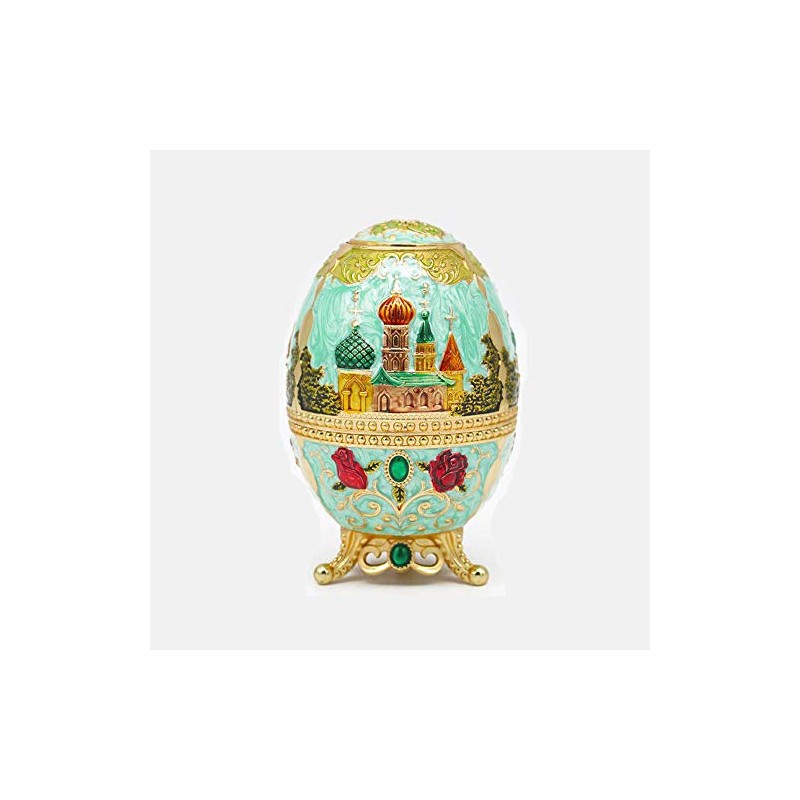 VOANZO Retro Creative Metal Toothpick Holder Flower Pattern Egg Shape