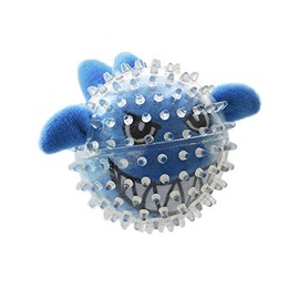 Ruff Play Shark Plush Dog Toy, Blue - Dog Teething Toy, Durable Plush Dog Chew Balls, Spiky Ball, Rubber Chew Toys, Aids Dogs Dental Health