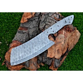 Damascus Cleaver Blank Blade Custom Made Butcher Knife -Hand Forged Steel 2511