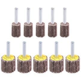 sourcing map 15mm, 25mm Flap Wheels Shank Mounted Sanding Disc Abrasive Wheel 80 Grits 10 Pcs