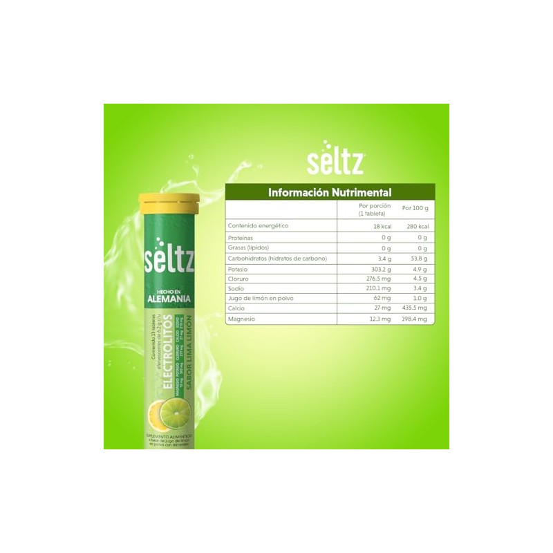 Seltz Electrolitos Lima-Limón Tabletas Efervescentes