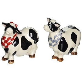 Appletree Design Barn Yard Cow Salt and Pepper Set, 3-1/4-Inch, 3-1/2-Inch