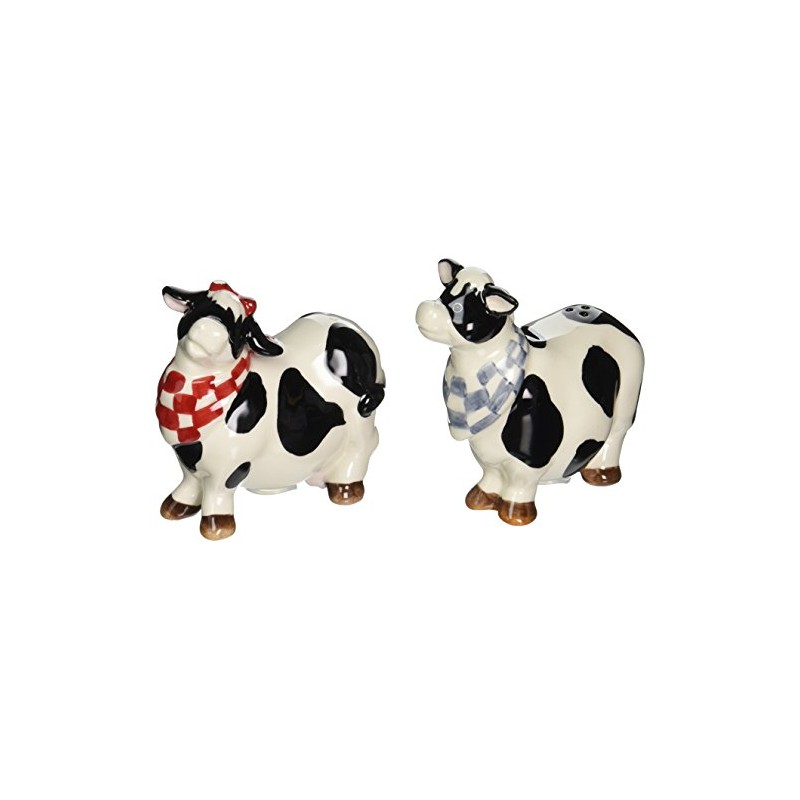 Appletree Design Barn Yard Cow Salt and Pepper Set, 3-1/4-Inch,