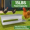 Stainless Steel Automatic Chicken Feeder, Treadle Chicken Feeder with Weatherproof