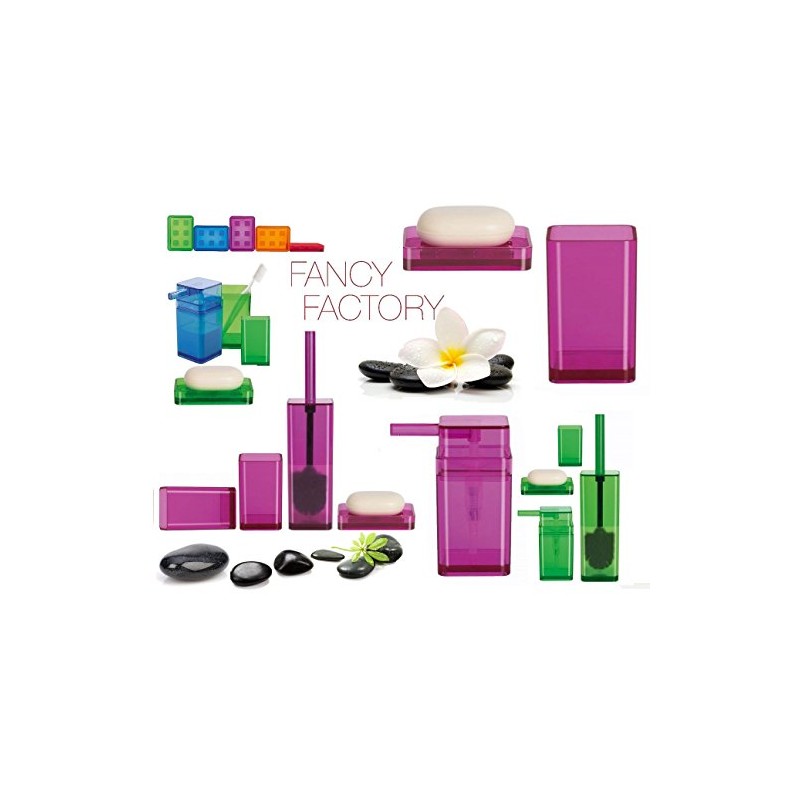 Spirella 10.15299 Toilet Brush Cubo Clear Fuchsia