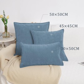 Snylcce Ice Blue Cushion Covers 12 x 20 Inches (30 x 50 cm) Set of Two Chenille Pillow Covers with an Elegant Design Soft and Luxurious Decorative Throw Pillows for Couch, Bed and Home Decor