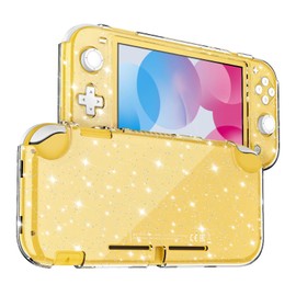DLseego Protective Case for Switch Lite, Clear Sparkle Full Wrap Protector Cover Case Shockproof Design Hard PC Switch Lite Case, Transparent Crystal