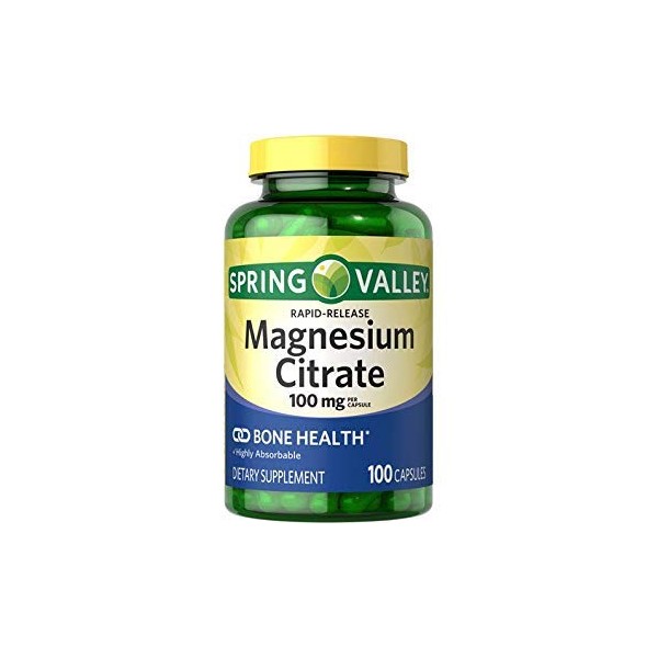 Spring Valley - Magnesium Citrate 100 mg, Rapid-Release, 100 Capsules